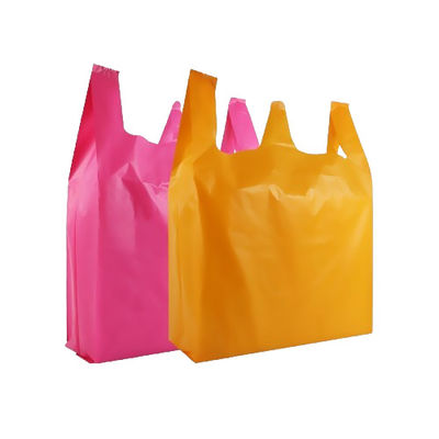 کیفیت  30μm Heavy Duty Plastic Vest Carrier Bags LDPE For Restaurants کارخانه