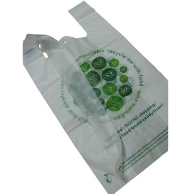 OEM کیسه های تی شرت های سفید قابل تجزیه و نگهداری کیسه های ذخیره سازی PBAT PLA نشاسته ذرت